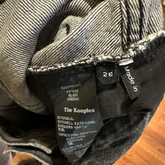 The Kooples Womens Nelly Baggy Patchwork Denim Jeans Washed Black size 26 - Picture 7 of 11